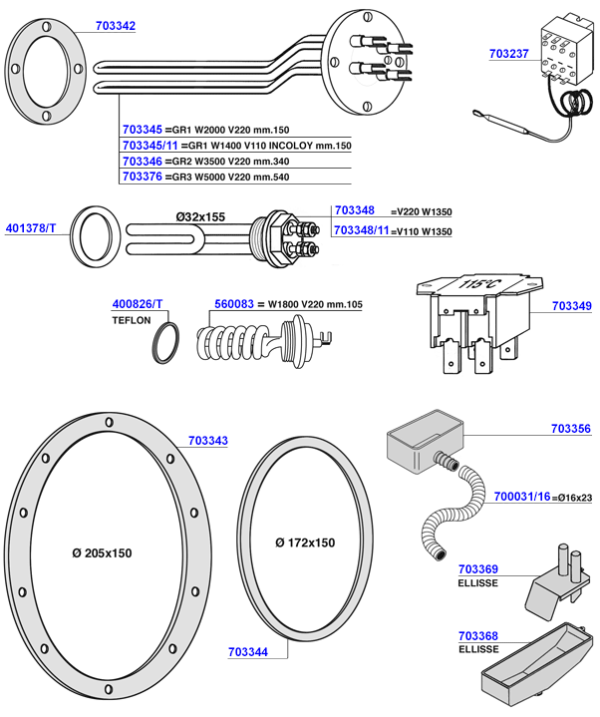 Bezzera - Elements and boiler components