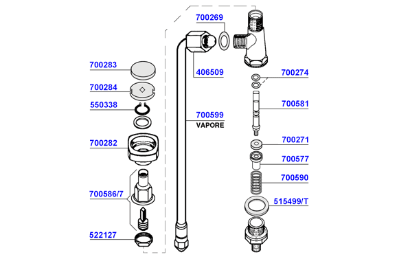 Gaggia - Steam and hot water valves 2