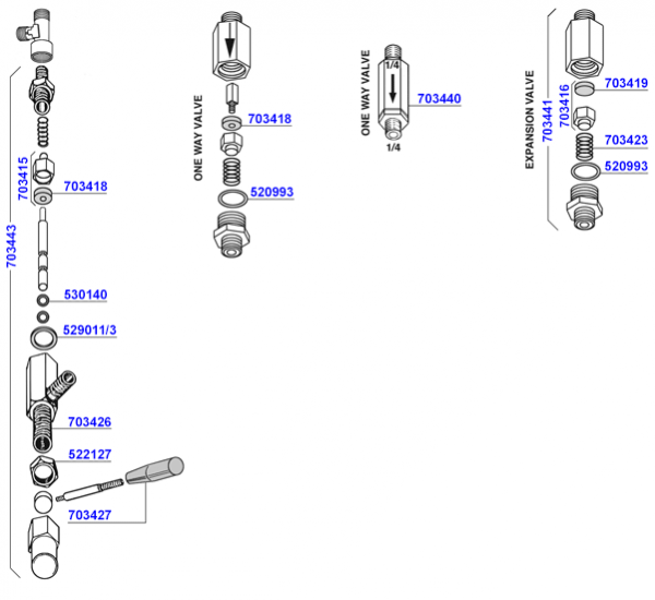 NS - Water inlet and oneway valves