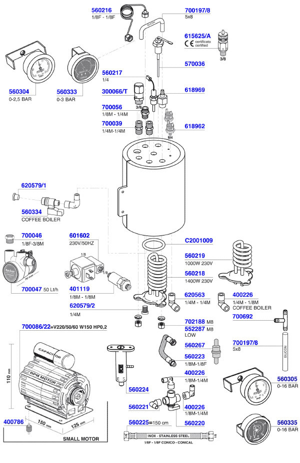 Profitec - PRO 700 Boiler Components Profitec - PRO 700 Boiler Components