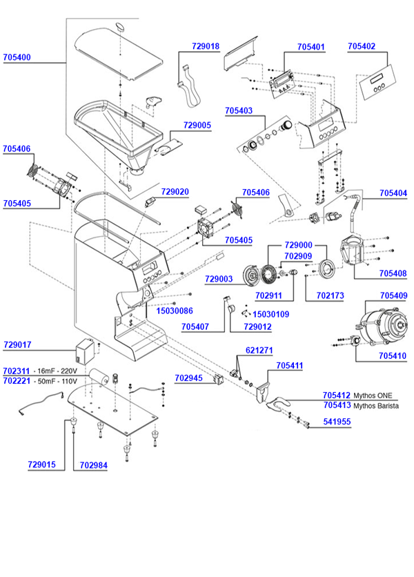 VA Mythos One Spare Parts Victoria Arduino Coffee Parts