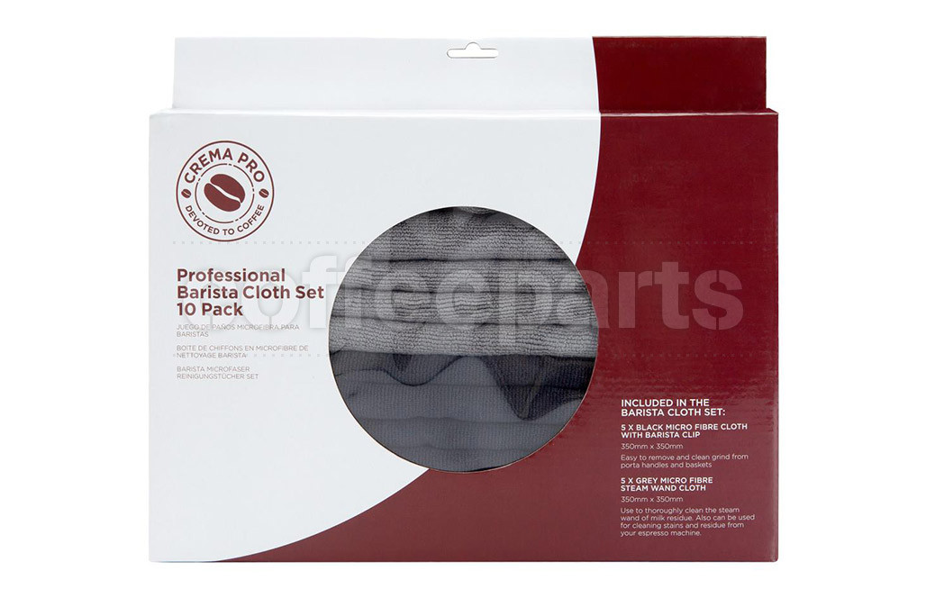 Crema Pro Professional Barista Cloth Cleaning Set: 10 Pack