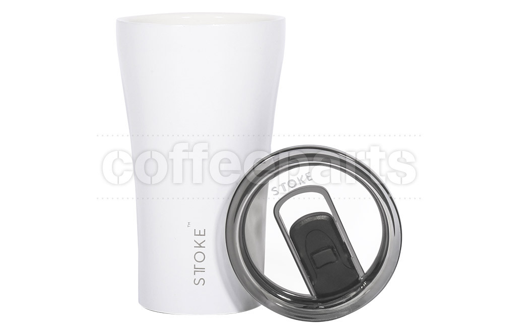 Sttoke 12oz White Ceramic Reusable Coffee Cup