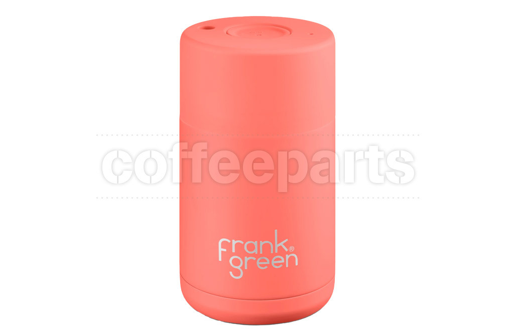 Frank Green Ceramic Reusable Coffee Cup - 10oz / 295ml: Living Coral (Orange)