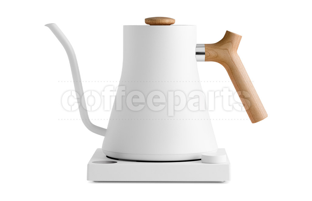 Stagg EKG Electric Kettle: Matte White + Maple