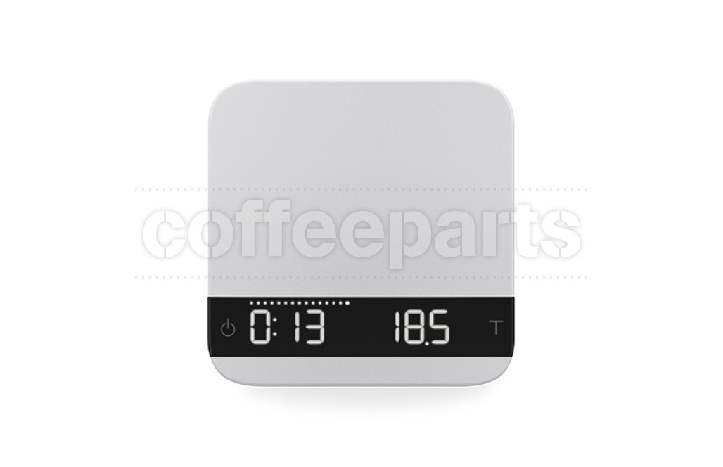 Acaia Lunar 2021 Water Resistant Espresso Coffee Drip Tray Scale: Silver with water-resistant design.