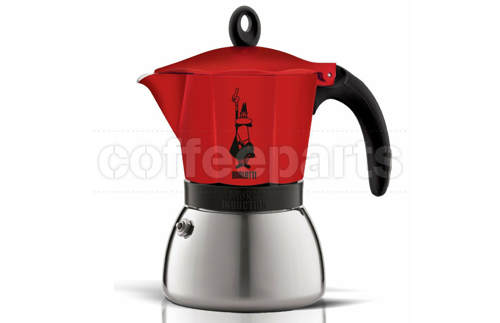 Bialetti 6 Cup Moka Induction Coffee Maker: Red