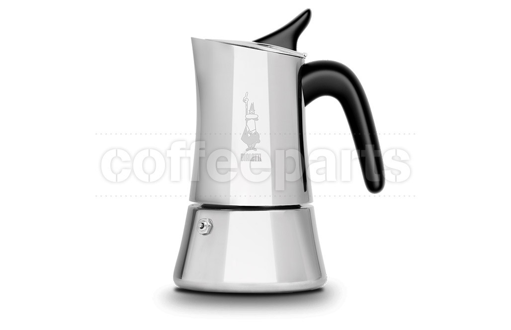 Bialetti Moon Exclusive Coffee Maker: Elegant stainless finish, stovetop brewing.