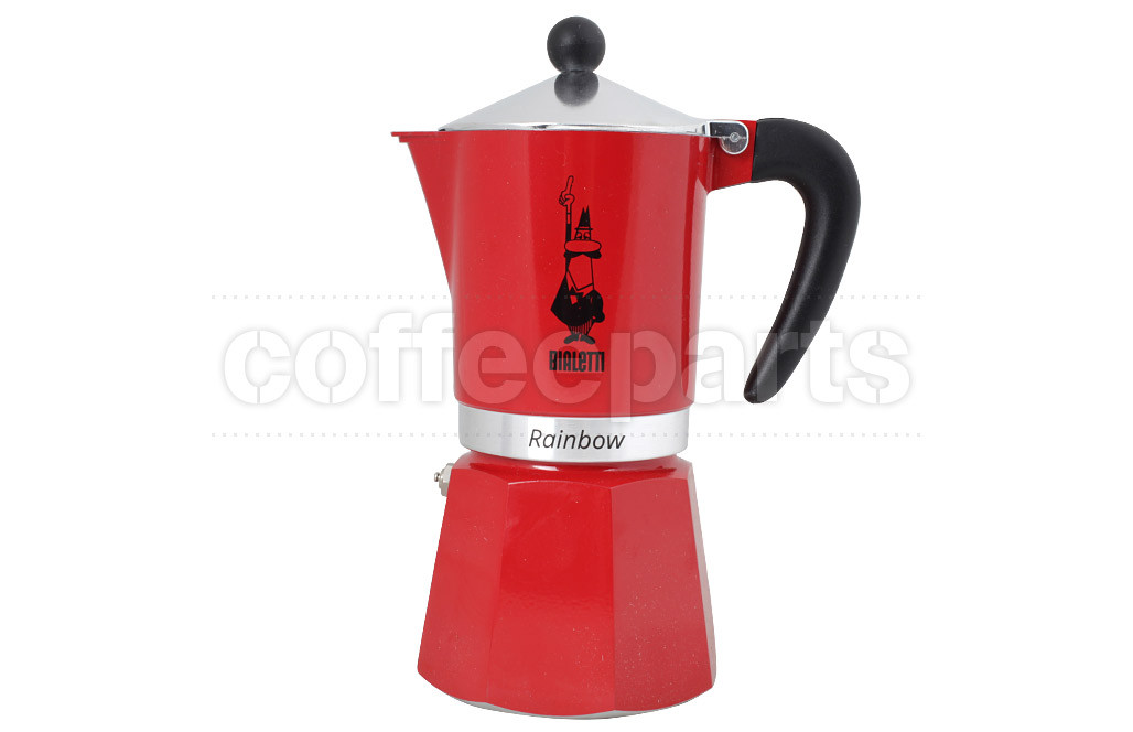 Bialetti 6 Cup Moka Rainbow Coffee Maker: Red