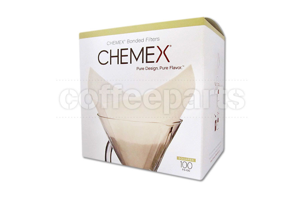 Chemex Bonded Filters Pre-folded Squares to fit 6-10 Cup (100 Pack)