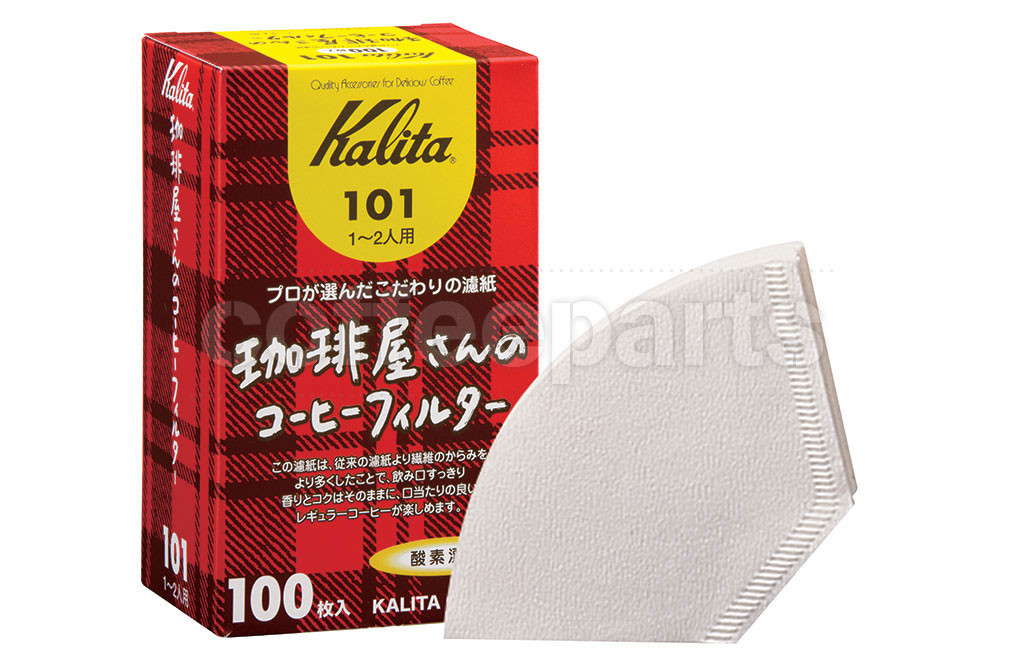 Kalita 101 Coffee Filters to fit Flat-V Coffee Drippers (100 Pack)