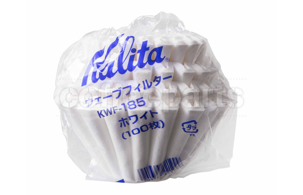 Kalita KWF-185 Wave Coffee Filters to fit Flat-Bottom Drippers (100 Pack)