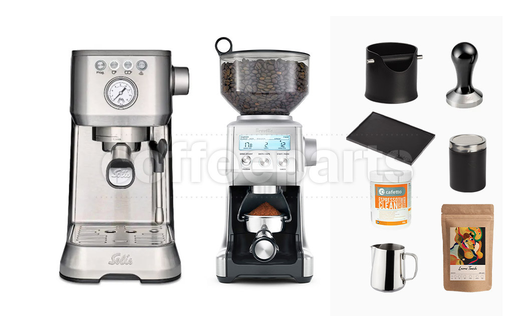 Solis Barista Perfetta: Silver & Breville Smart Grinder Machine Package 