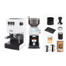 Gaggia Classic: White & Breville Smart Grinder Machine Package 