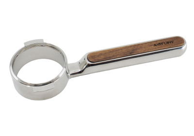 Airflow E61 Uni-Body Portafilter: Silver/Wood