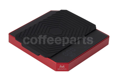 Muvna Metal Smart Coffee Scale: Red precision coffee scale.