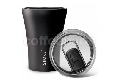 Sttoke 8oz Ceramic Reusable Coffee Cup: Midnight Black