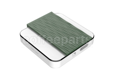 Airflow Coffee Scale: White/Dark Green. Accurate coffee weighing scale for brewing.
