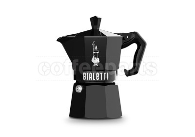 Bialetti 3 Cup Moka Exclusive: stylish stovetop coffee pot in black colour.