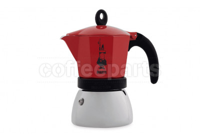 Bialetti 3 Cup Moka Induction Coffee Maker: Red