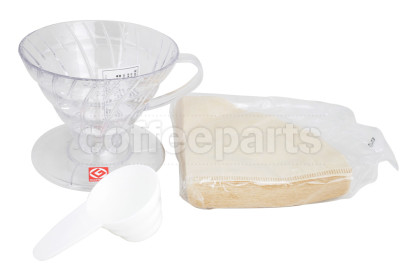 Hario 2-Cup V60 Plastic Starter Set (v60 and 40 Filter Papers)