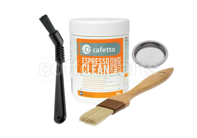 Essential Cleaning Kit inc Cafetto 500g, Blind Filter, Brushes