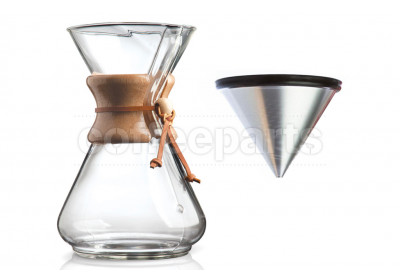 Chemex 10-Cup Classic Pour Over Coffee Kit inc Able Kone