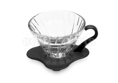 Hario 1-Cup V60 Glass with Black Handle Coffee Dripper