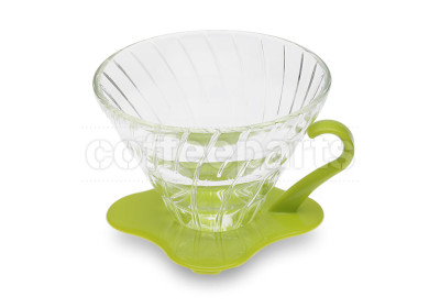 Hario 1-Cup V60 Glass with Green Handle Coffee Dripper