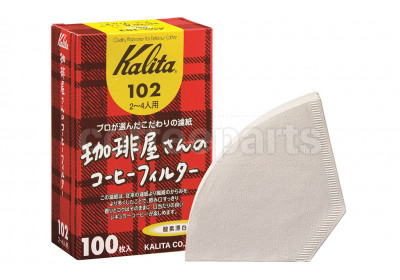Kalita 102 Coffee Filters to fit Flat-V Coffee Drippers (100 Pack)