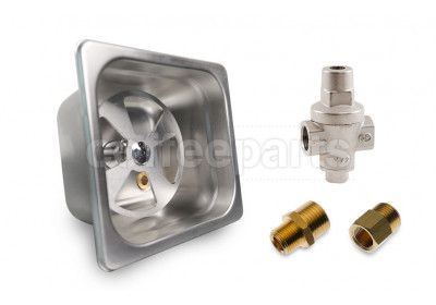 Coffeeparts milk jug rinser with PLV valve and Hose Fittings