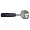 Short portafilter with rubber handle