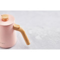 Elegant pink gooseneck kettle designed for precise pouring.