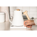 Stagg EKG Gooseneck Kettle in use for pour over coffee or tea.