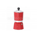 Bialetti 3 Cup Moka Rainbow Coffee Maker: Red