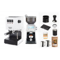 Gaggia Classic: White & Breville Smart Grinder Machine Package 