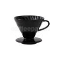 Hario 2-Cup V60 Kasuya Black Ceramic Coffee Dripper